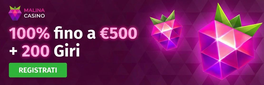 Banner de Malina Casino mostrando juegos populares